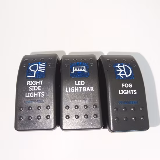 Interruptor de encendido y apagado basculante marino para camión, barco, vehículo láser personalizado, 10A, 125V, con LED